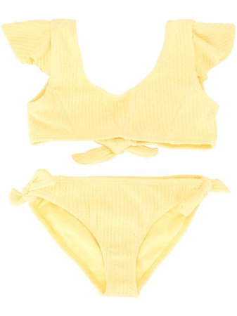 Shop yellow Duskii Girl Amelie ruffle bikini set with Express Delivery - Farfetch