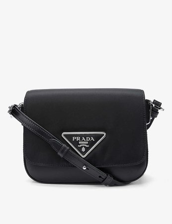 PRADA - Branded nylon and leather cross-body bag | Selfridges.com