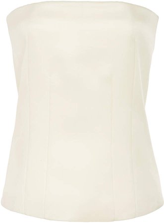 Marina Moscone Basque Wool and Silk-Blend Bustier Top
