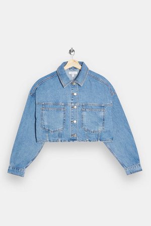 Mid Blue Cropped Denim Jacket | Topshop