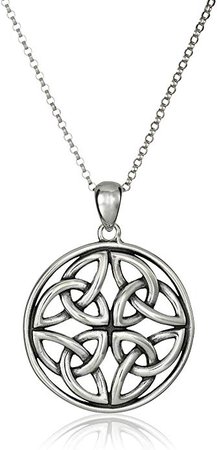 Amazon.com: Sterling Silver Celtic Triquetra Trinity Knot Medallion Pendant Necklace, 18": Jewelry