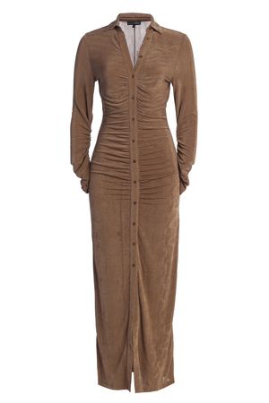 JLUXLABEL SPRING COLLECTION TAUPE ZAHRA BUTTON FRONT MAXI DRESS