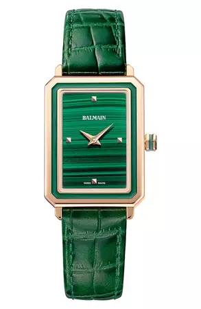 BALMAIN WATCHES Eirini Leather Strap Watch, 25mm x 33mm | Nordstrom