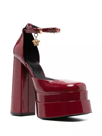 Versace Medusa Head Charm Platform Sandals Heels - Farfetch