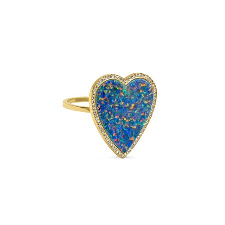 Jennifer Meyer | Opal Inlay Heart Ring with Diamonds