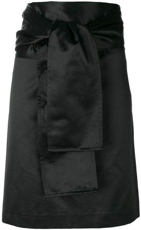 Pre-Owned belted straight skirt
