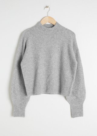 Mock Neck Sweater - Grey - & Other Stories