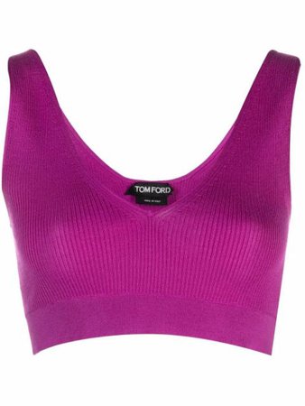 TOM FORD ribbed-knit cropped vest - FARFETCH