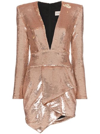 Pink Alexandre Vauthier Sequin Asymmetric Mini-Dress | Farfetch.com
