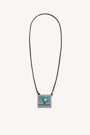 Necklace with crystal micro toy-bag | Multicolor