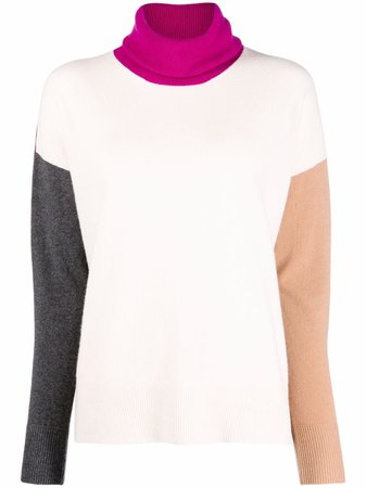Shop Marni colour-block roll-neck jumper with Express Delivery - FARFETCH