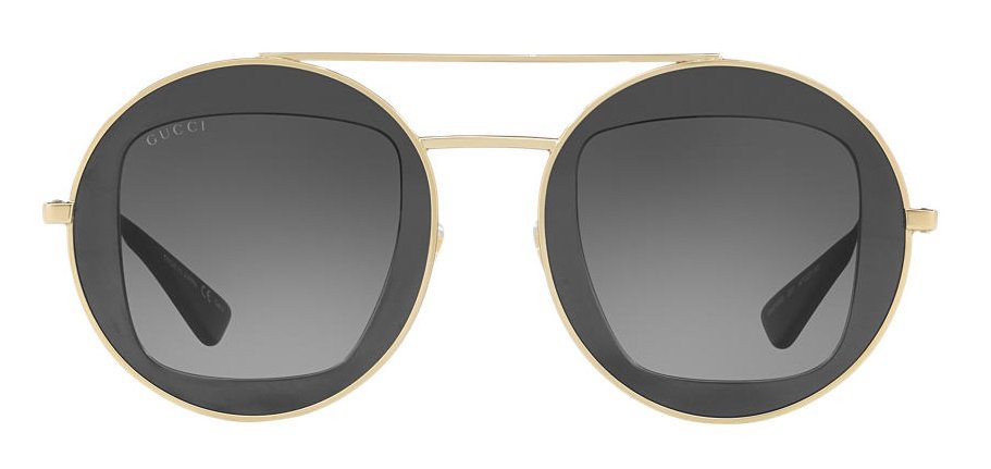 Gucci Urban Round Grey Black Gold Sunglasses