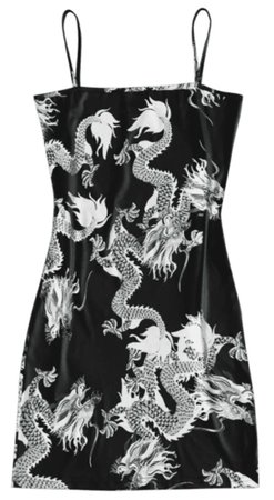 black dragon mini dress