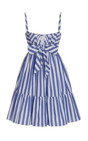Bow-Accented Cotton Mini Dress W/bow By Carolina Herrera | Moda Operandi