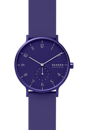 Skagen 41 Millimeter Aaren Kulor Purple Silicone Watch