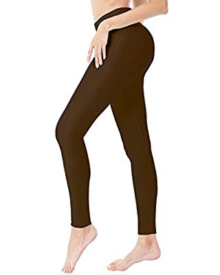 Amazon.com: SATINA Regular Legging w/ 3 inch Waist Band-One Size Brown : Clothing, Shoes & Jewelry