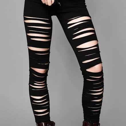 black ripped leggings