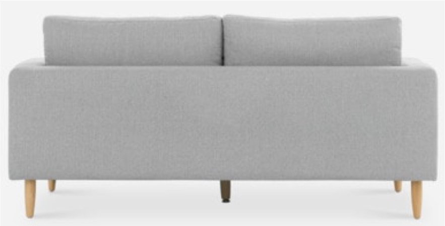 back of grey couch