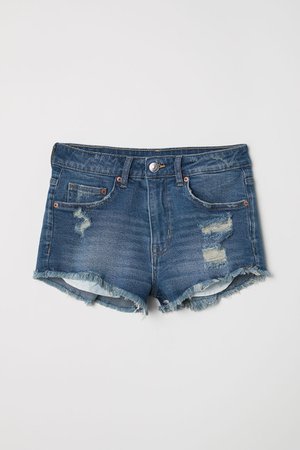 Short Denim Shorts - Dark denim blue - | H&M US