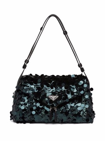 Shop Prada sequin-embellished shoulder bag with Express Delivery - FARFETCH
