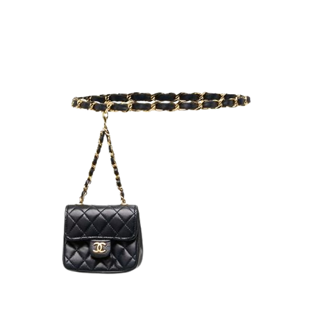 Chanel black chain belt bag
