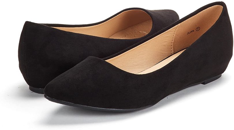 Amazon.com | DREAM PAIRS Women's Jilian Red Suede Low Wedge Flats Shoes - 9.5 M US | Flats