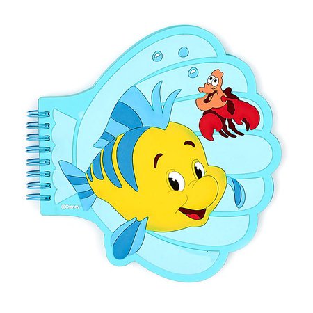 Cuaderno con forma de concha Flounder y Sebastián, La Sirenita, Disney Store