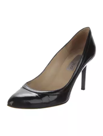 Jimmy Choo Leather Pumps - Black Pumps, Shoes - JIM324595 | The RealReal