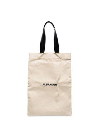 Shop Jil Sander logo-print tote bag with Express Delivery - FARFETCH