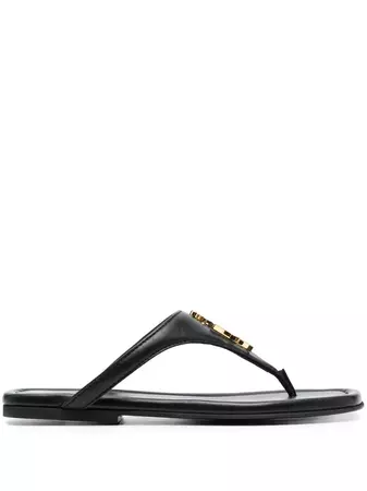 JW Anderson logo-plaque Thong Leather Sandals - Farfetch