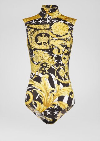Versace Savage Barocco Print Bodysuit for Women | US Online Store