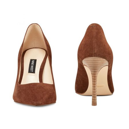 Emmala Pointy Toe Pumps - Dark Natural Suede | Women Shoes & Handbags for Women