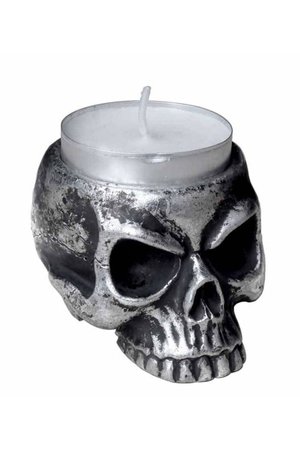 Skull Tea Light Holder by Alchemy Gothic | Gifts & ware