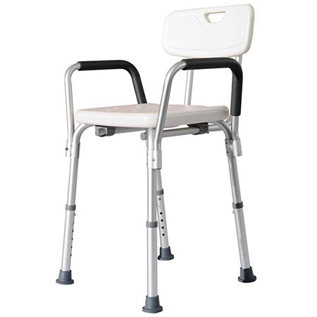 HOMCOM Adjustable Medical Shower Chair with Back, Bathtub Bench Bath Seat with Padded Arms, Non Slip Tub Safety for Disabled, Seniors, Elderly: Amazon.ca: Health & Personal Care
