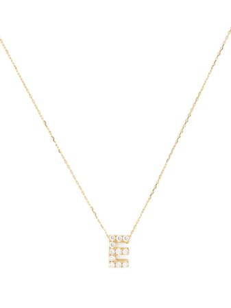 Shop AHKAH 18kt yellow gold Première Etoile E Initial necklace with Express Delivery - FARFETCH