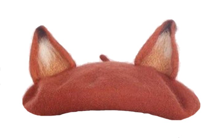 fox ears wool beret