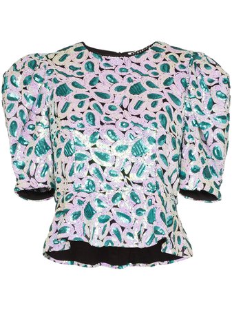 Rotate Christina Sequin Embellished Top - Farfetch