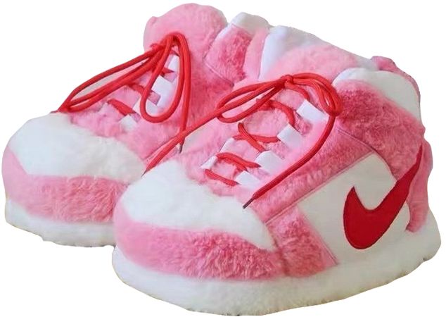 Nike fuzzy slippers