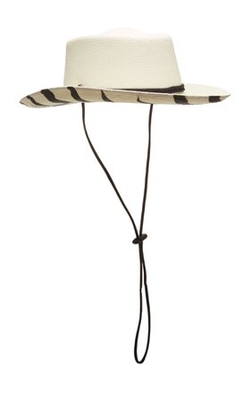 Dumont Zebra-Print Straw Panama Hat by Sensi Studio | Moda Operandi