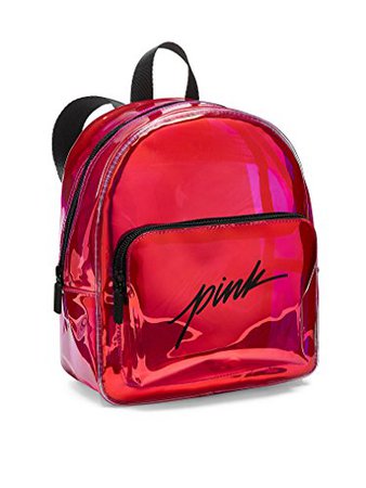 victoria secret pink backpack clear red