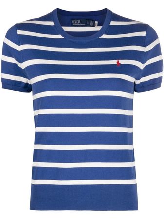 Polo Ralph Lauren Striped Polo Pony-embroidered T-shirt - Farfetch