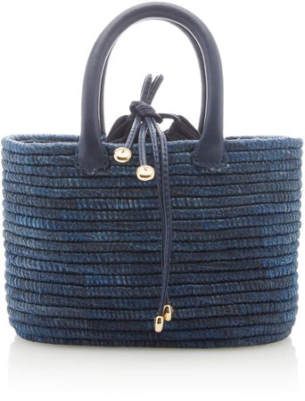 Cesta Collective Mini Leather-Trimmed Sisal Tote