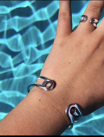 safety pin bracelet and ring
