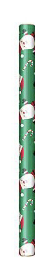 Christmas Wrapping Paper Roll - Santa & Candy Canes on Green