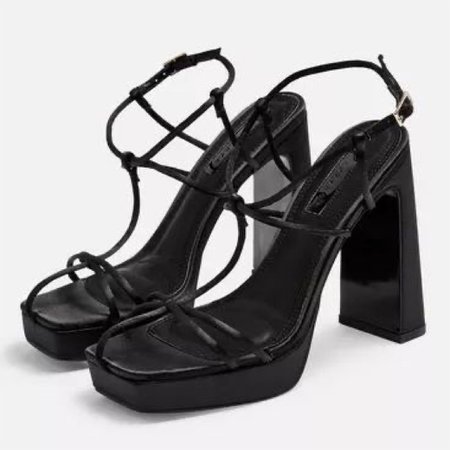 Y2K chunky heels black shoes
