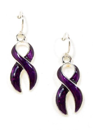 purple ribbon earrings - Google Search