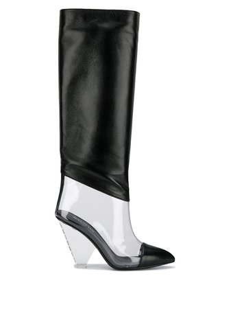 Balmain PVC Knee High Boots - Farfetch