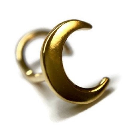 Gold Moon Nose Piercing