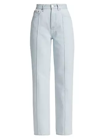 Shop AG Jeans Clove High-Rise Pin-Tucked Straight-Leg Jeans | Saks Fifth Avenue