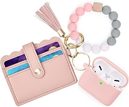 Amazon.com: Case for Airpods Pro, Filoto Cute Apple Airpod Pro Cover for Women Girls, Silicone Airpods Pro Protective Case with Wristlet Bracelet Keychain Credit Card Holder Purse Accessories (Black) : Electronics